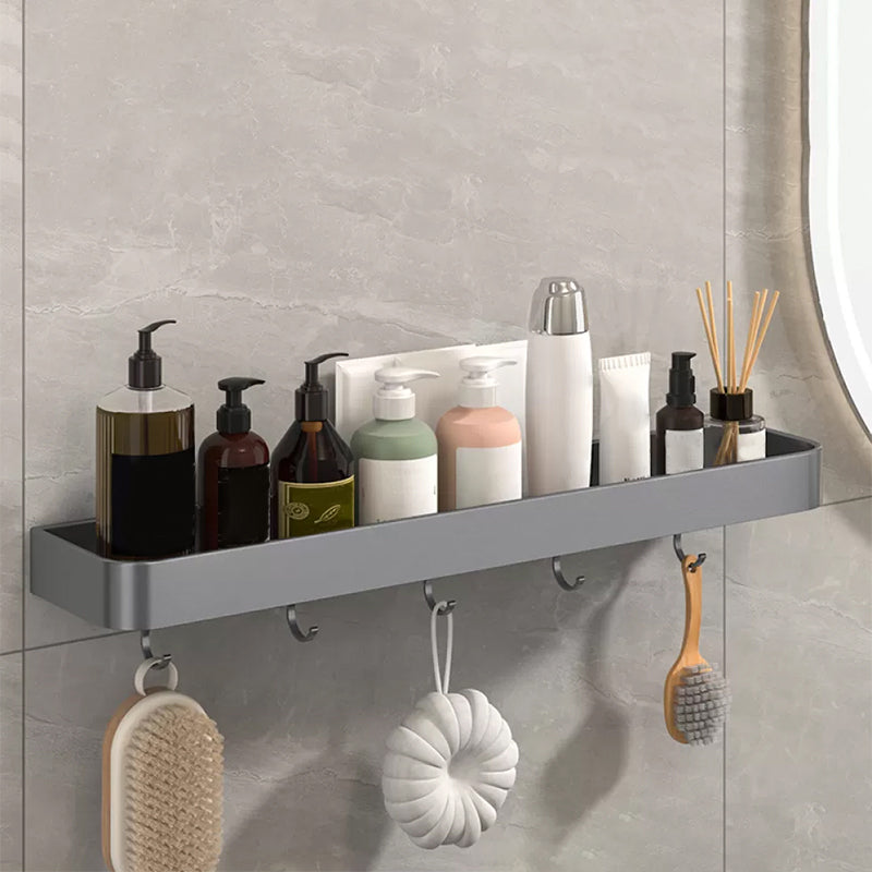 BowLift | Modern Grey 2-piece Bathroom Accessory Set, Matte Grey, Bathroom Shelf