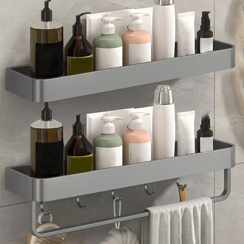 BowLift | Modern Grey 2-piece Bathroom Accessory Set, Matt Grey, Bathroom Shelf