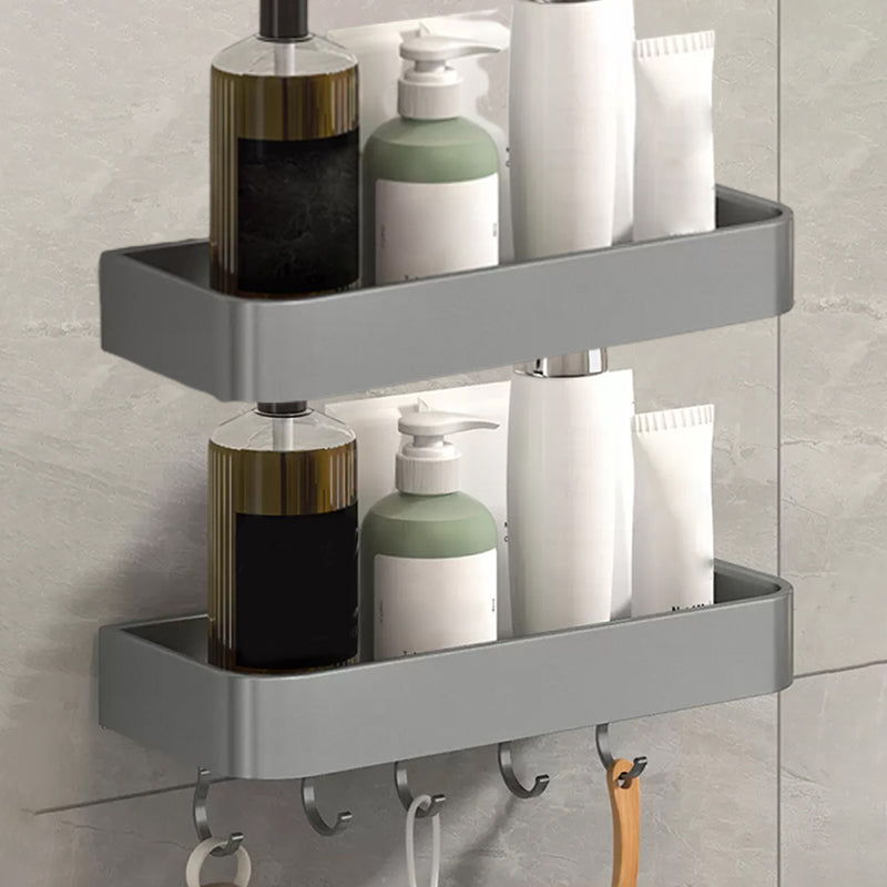 BowLift | Modern Grey 2-piece Bathroom Accessory Set, Matte Grey, Bathroom Shelf