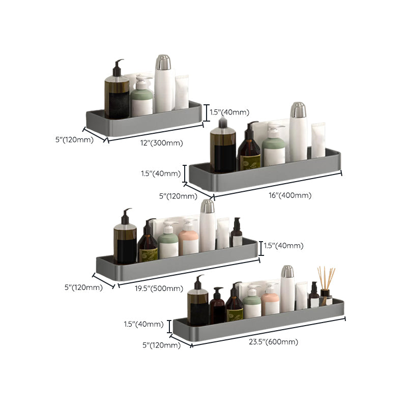 BowLift | Modern Grey 2-piece Bathroom Accessory Set, Matte Grey, Bathroom Shelf