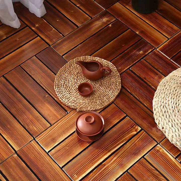 BowLift | 4-Slat Wood Floor Tiles Interlocking Installation Floor Tiles