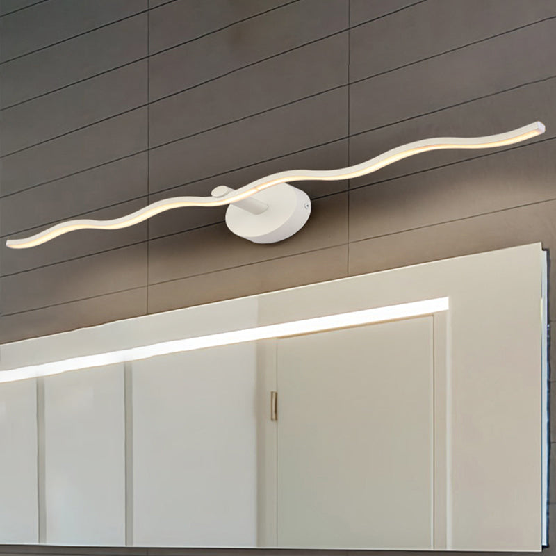 BowLift | 18"/26.5" L White Wave Vanity Light Fixture Simplicity LED Acrylic Wall Sconces Lighting for Bathroom