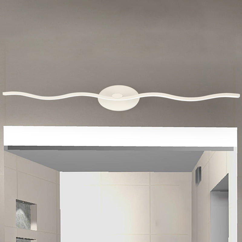 BowLift | 18"/26.5" L White Wave Vanity Light Fixture Simplicity LED Acrylic Wall Sconces Lighting for Bathroom
