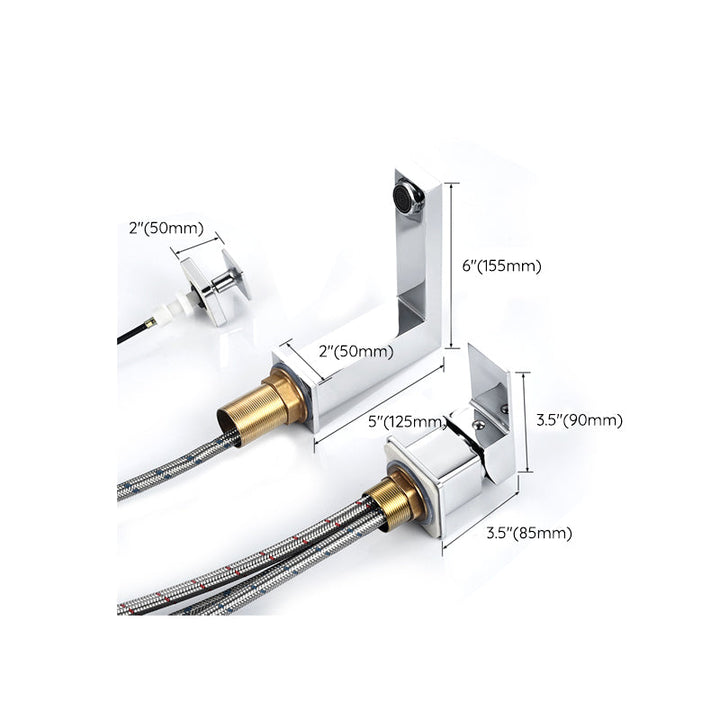 BowLift | Contemporary Bath Faucet Trim Deck Mounted Low Arc Bathroom Faucet