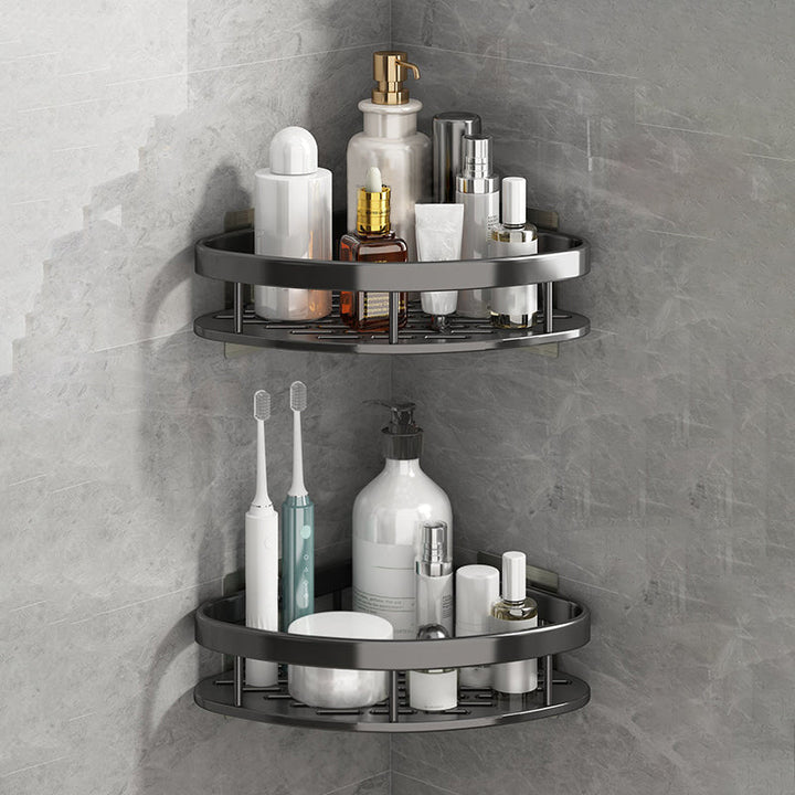 BowLift | Silver/Black Bathroom Accessories Set Modern 1/2/3 - Piece Bathroom Shelf