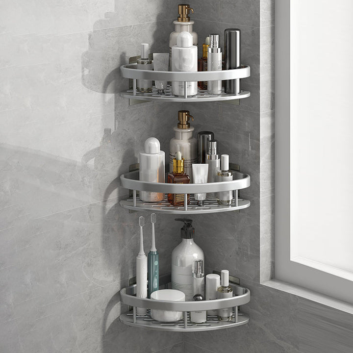 BowLift | Silver/Black Bathroom Accessories Set Modern 1/2/3 - Piece Bathroom Shelf