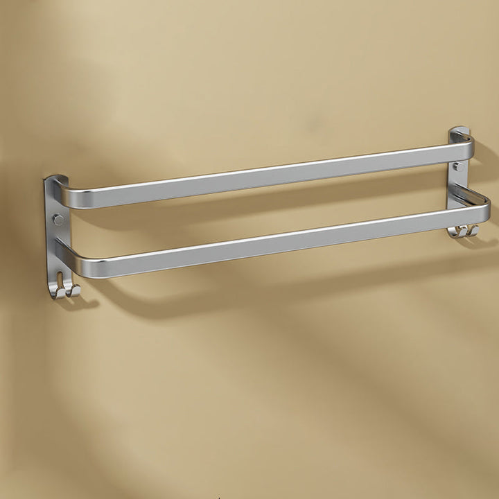 BowLift | Minimalism Gray Bathroom Accessories Set Contemporary Style Aluminum Towel Holder