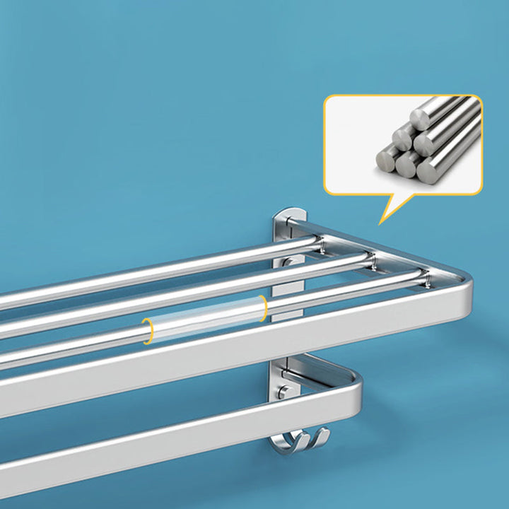 BowLift | Minimalism Gray Bathroom Accessories Set Contemporary Style Aluminum Towel Holder