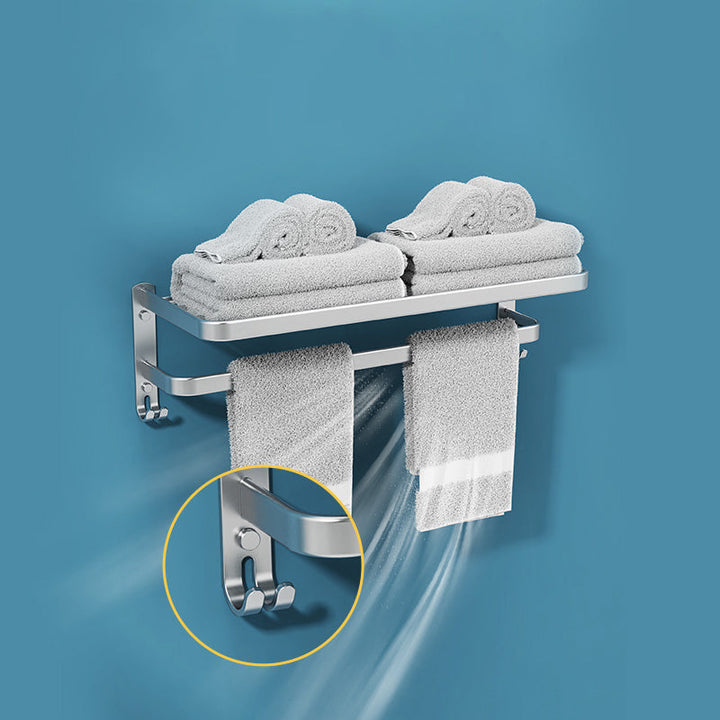 BowLift | Minimalism Gray Bathroom Accessories Set Contemporary Style Aluminum Towel Holder