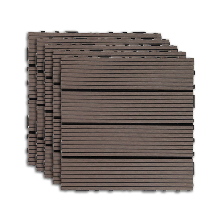 BowLift | Outdoor Deck tiles with striped detail composite snap parts wood deck tiles