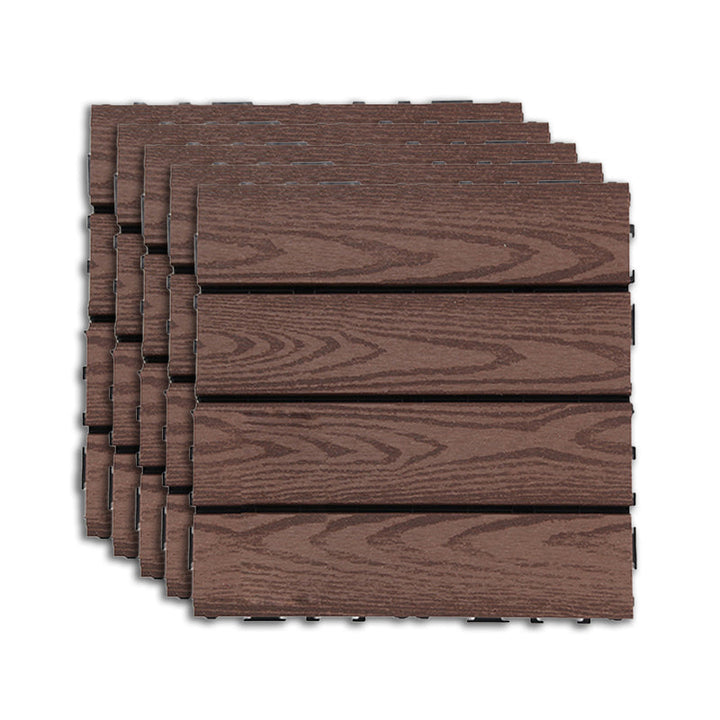 BowLift | Outdoor Deck tiles with striped detail composite snap parts wood deck tiles