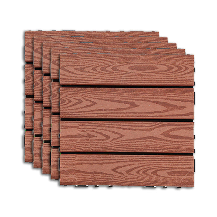 BowLift | Outdoor Deck tiles with striped detail composite snap parts wood deck tiles