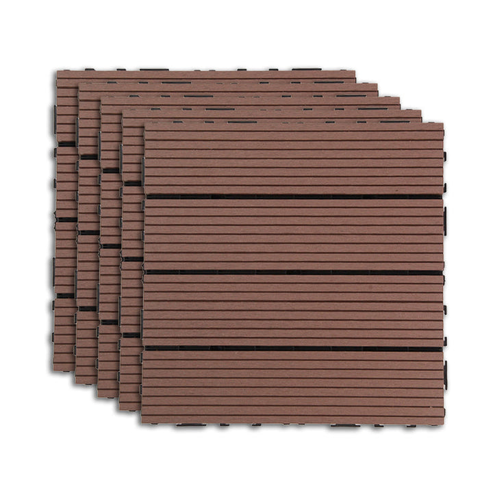 BowLift | Outdoor Deck tiles with striped detail composite snap parts wood deck tiles