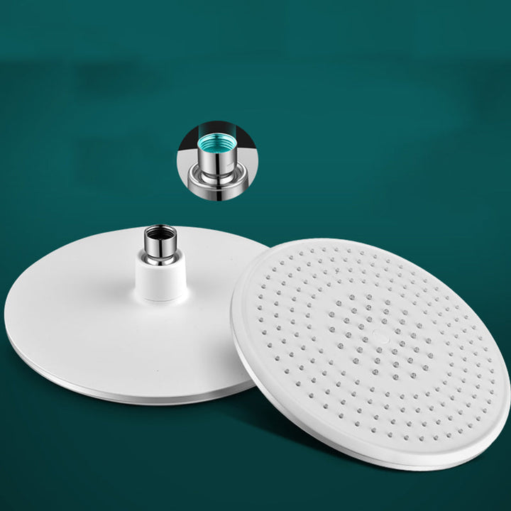 BowLift | White Metal Shower Head Combination Modern Round Fixed Shower Head for the Bathroom