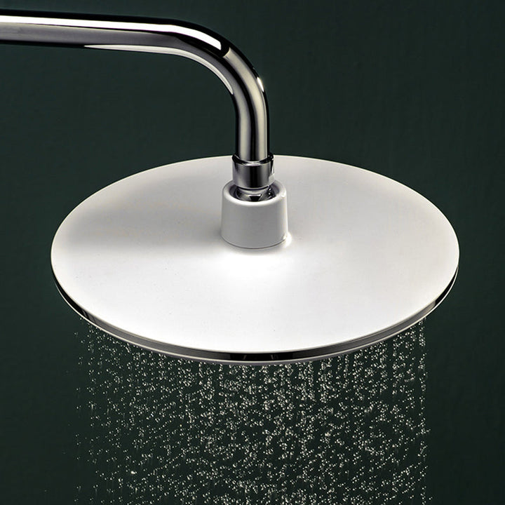 BowLift | White Metal Shower Head Combination Modern Round Fixed Shower Head for the Bathroom