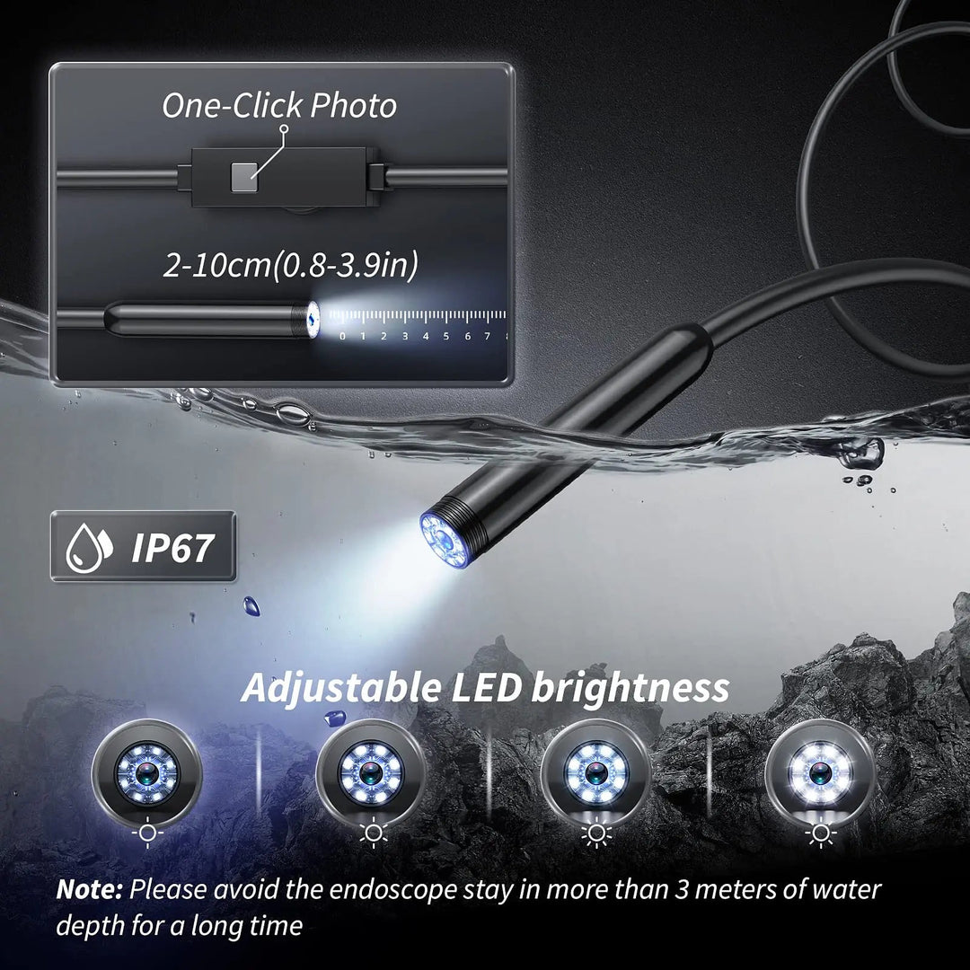BowLift | HD Inspection Endoscope Camera – Waterproof with Adjustable LED Light