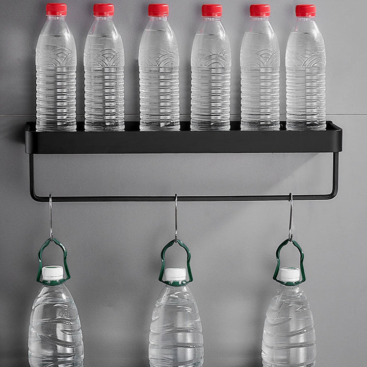 BowLift | Matt Black Bathroom Set Modern 1/2 - Piece Stainless Steel Bathroom Shelf