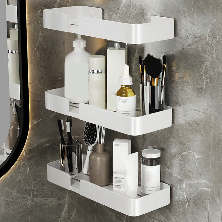 BowLift | White Bathroom Set Modern 1/2/3 - Pieces Stainless Steel Bathroom Shelf
