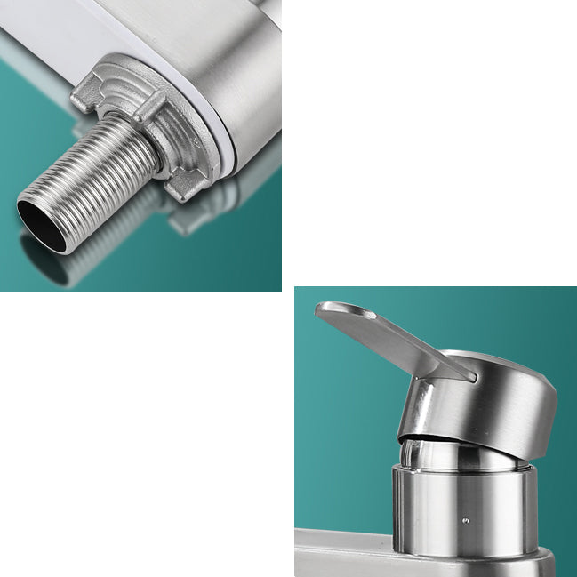 BowLift | 2 holes sink faucet swivel stainless steel single handle central mounted faucet