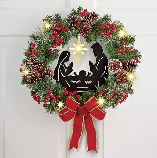 BowLift | Europe And The United States Ignite The Nativity Christmas Wreath Decoration