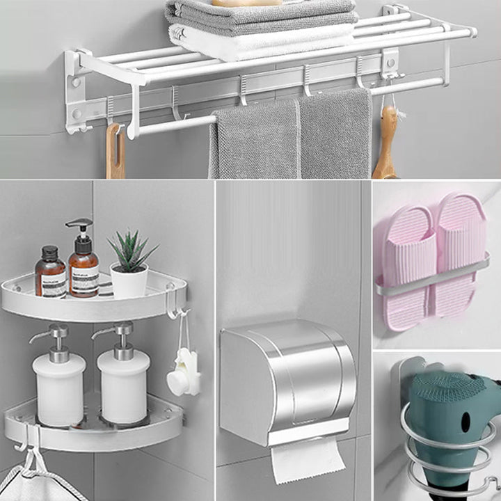 BowLift | Modern Bathroom Accessories Hardware Set White Metal Bathroom Accessories Kit