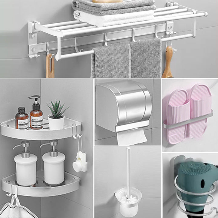 BowLift | Modern Bathroom Accessories Hardware Set White Metal Bathroom Accessories Kit