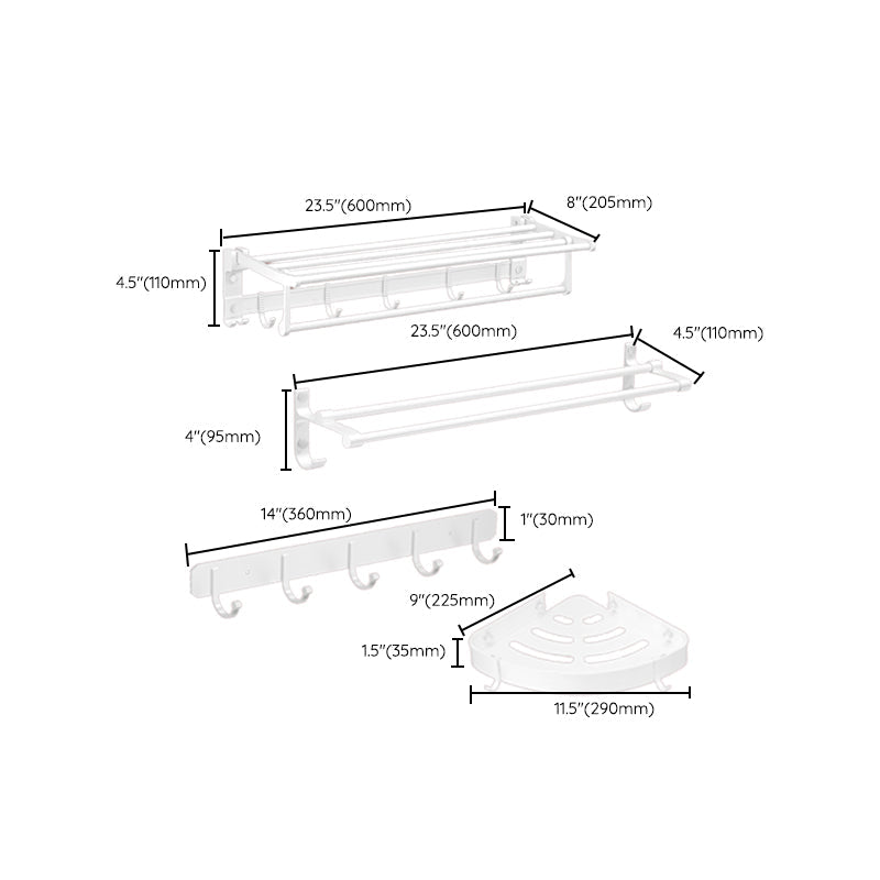 BowLift | Modern Bathroom Accessories Hardware Set White Metal Bathroom Accessories Kit