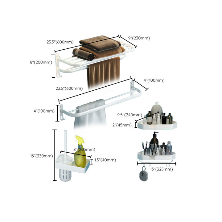 BowLift | Modern Bathroom Hardware Set White Metal Bathroom Accessories Set