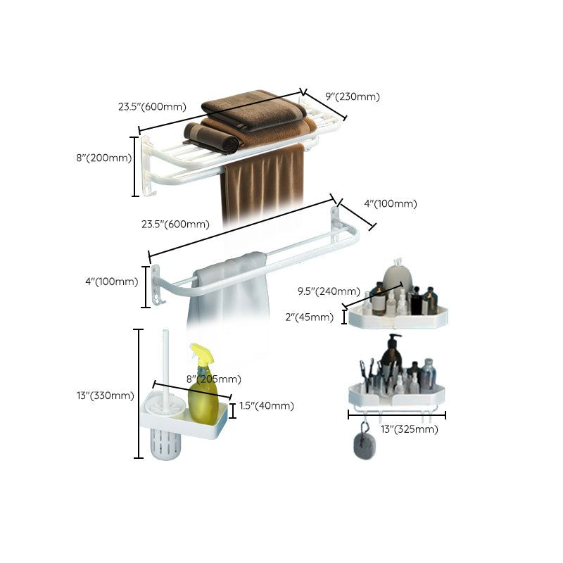 BowLift | Modern Bathroom Hardware Set White Metal Bathroom Accessory Set