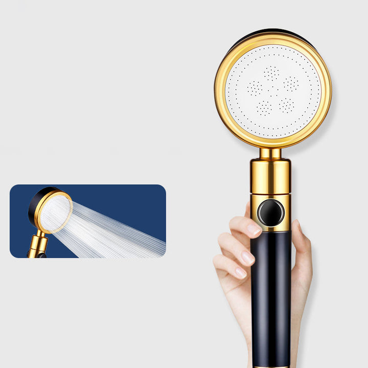 BowLift | Modern Metal Hand Shower in Black Water efficient round Shower Head