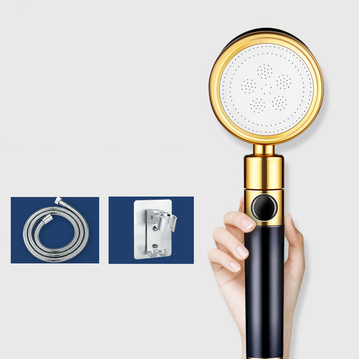 BowLift | Modern Metal Hand Shower in Black Water efficient round Shower Head