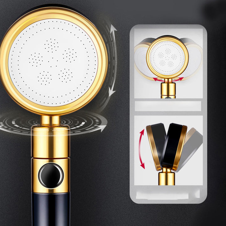 BowLift | Modern Metal Hand Shower in Black Water efficient round Shower Head