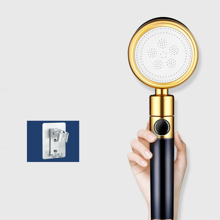 BowLift | Modern Metal Hand Shower in Black Water efficient round Shower Head