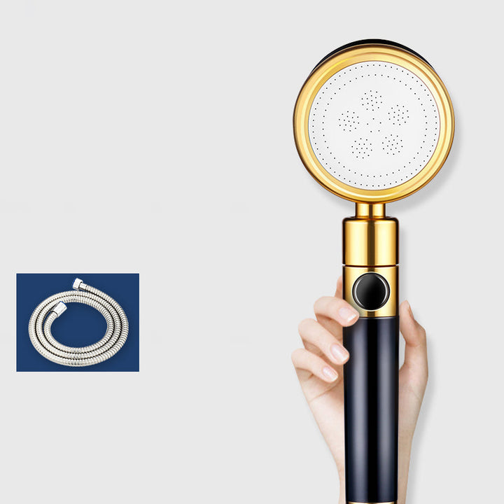 BowLift | Modern Metal Hand Shower in Black Water efficient round Shower Head