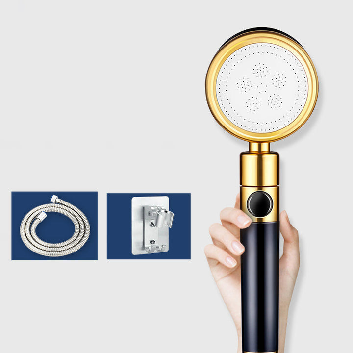 BowLift | Modern Metal Hand Shower in Black Water efficient round Shower Head