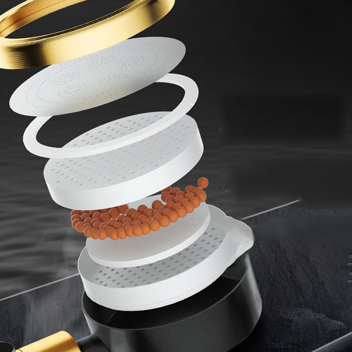 BowLift | Modern Metal Hand Shower in Black Water efficient round Shower Head