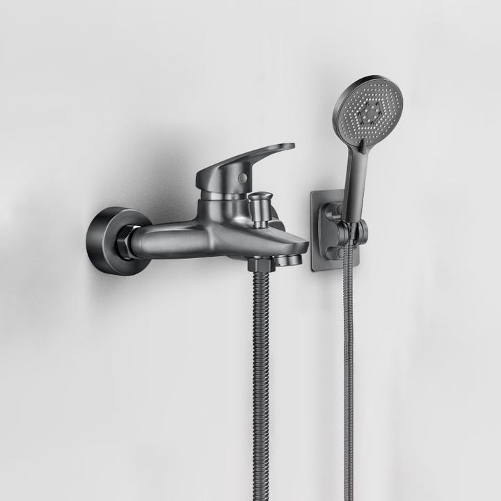 BowLift | Solid Bathtub Faucet Handheld Shower Hose Lever Handle Wall-Mounted 2 Holes Bathtub Fill Valve
