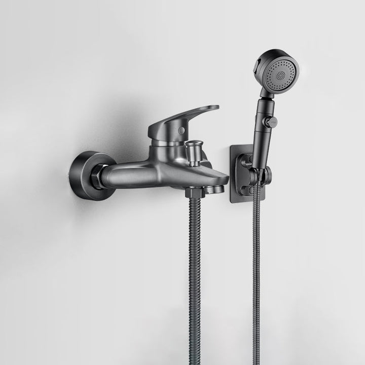 BowLift | Solid Bathtub Faucet Handheld Shower Hose Lever Handle Wall-Mounted 2 Holes Bathtub Fill Valve