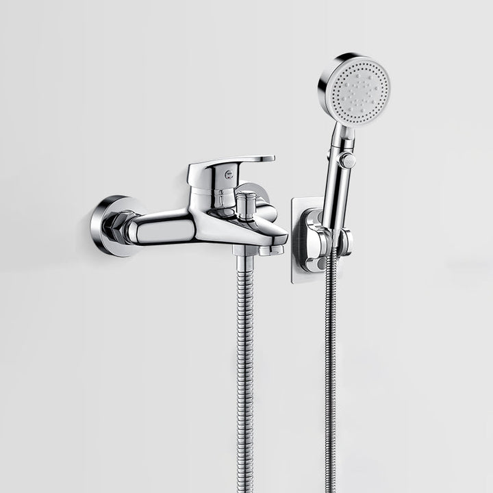 BowLift | Solid Bathtub Faucet Handheld Shower Hose Lever Handle Wall-Mounted 2 Holes Bathtub Fill Valve