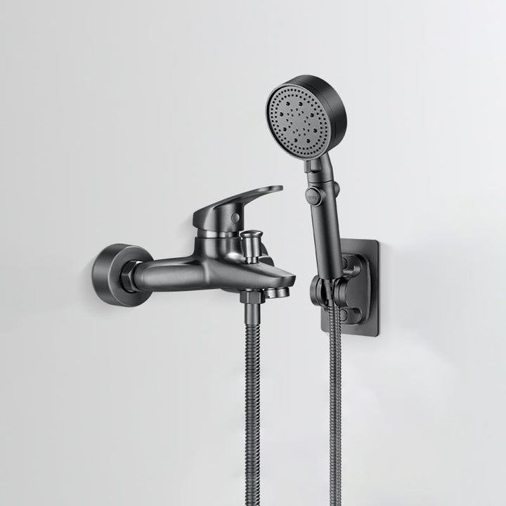BowLift | Low Arch Bathtub Faucet Hose Wall-Mounted Single Lever Tub Filler with Hand Shower