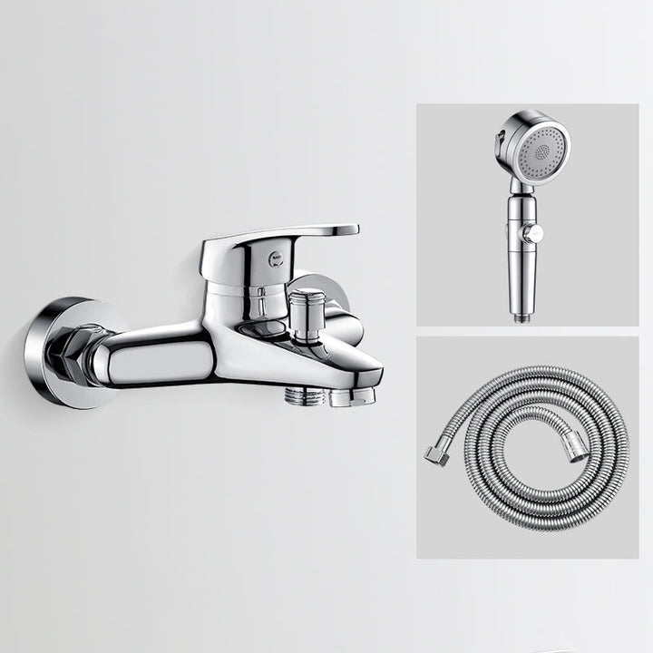 BowLift | Low Arch Bathtub Faucet Hose Wall-Mounted Single Lever Tub Filler with Hand Shower