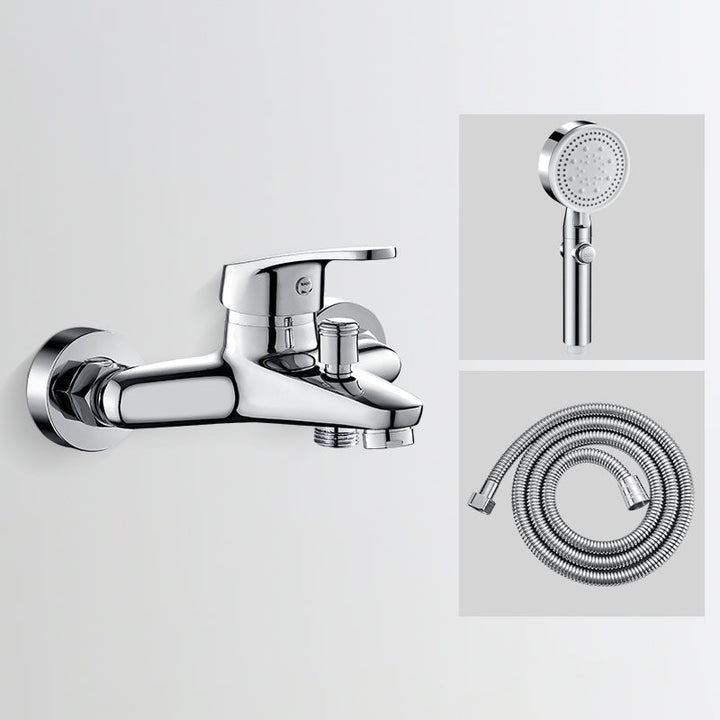 BowLift | Low Arch Bathtub Faucet Hose Wall-Mounted Single Lever Tub Filler with Hand Shower