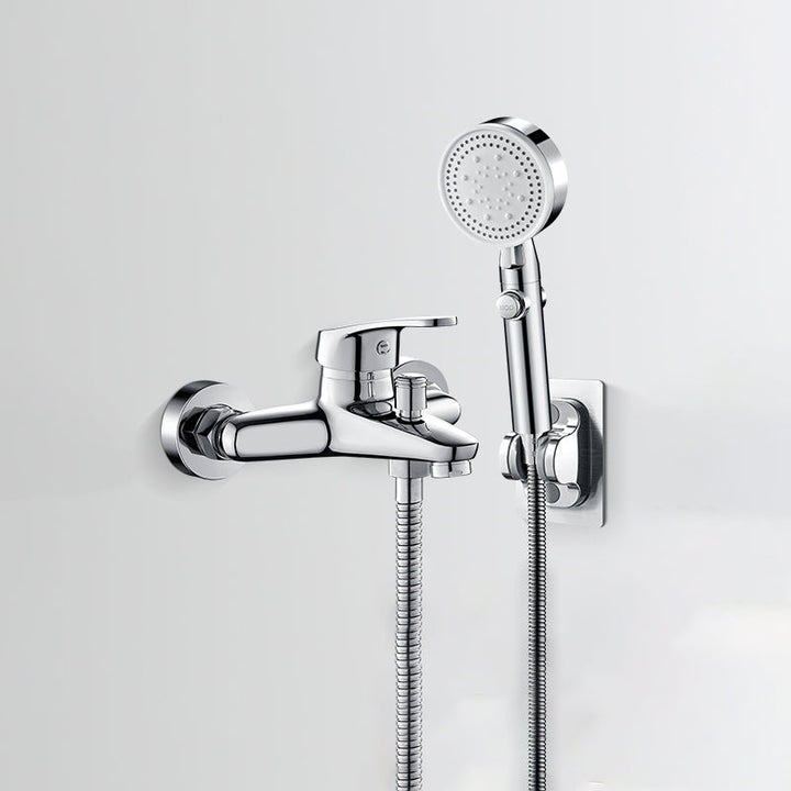 BowLift | Low Arch Bathtub Faucet Hose Wall-Mounted Single Lever Tub Filler with Hand Shower
