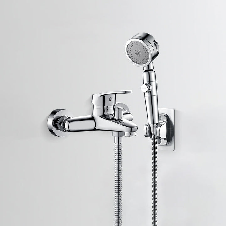 BowLift | Bathtub filler wall mount hand shower single lever handle 2 holes low arc bathtub faucet with hose