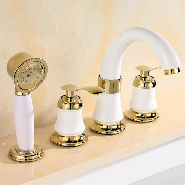 BowLift | Tradition Bathtub Filler Trim Deck-Mounted Swing Spout Bathtub Filler