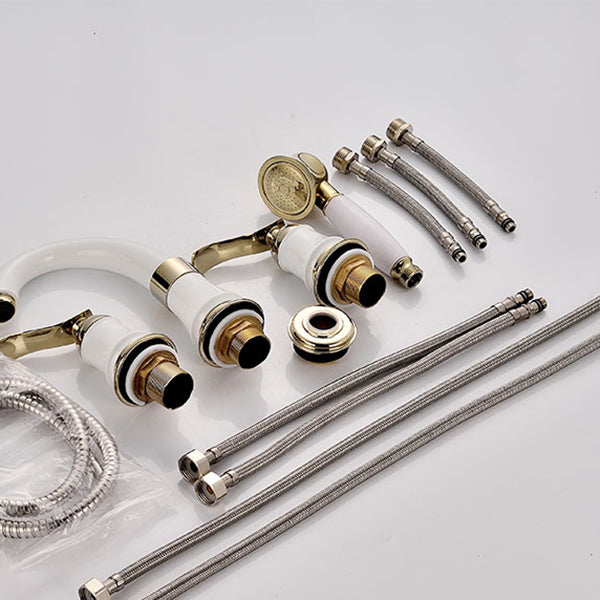 BowLift | Tradition Bathtub Filler Trim Deck-Mounted Swing Spout Bathtub Filler