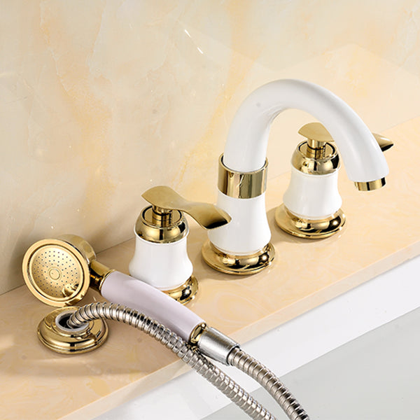BowLift | Tradition Bathtub Filler Trim Deck-Mounted Swing Spout Bathtub Filler