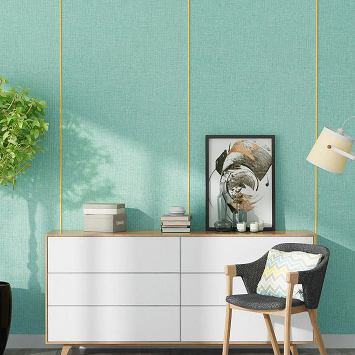 BowLift | Contemporary Style Wall Panel Linen Living Space Peel and Stick Wall Covering