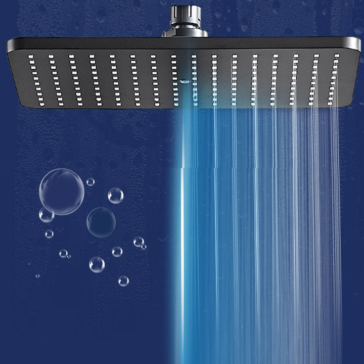 BowLift | Modern rectangular shower head combo standard spray pattern with hand shower