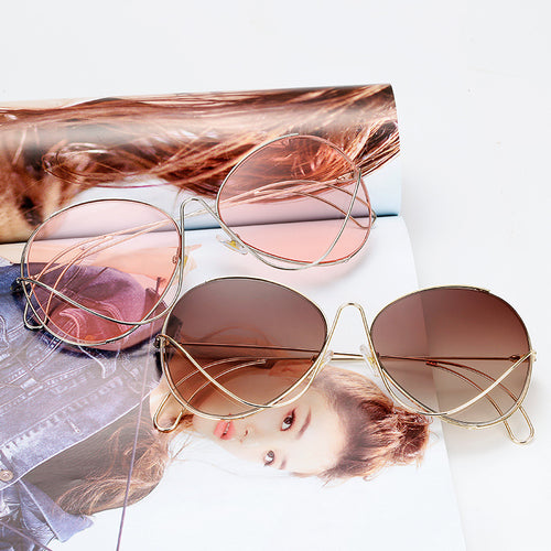 Ladies' fashion half-frame glasses with intricate, minimalist design Bowlift